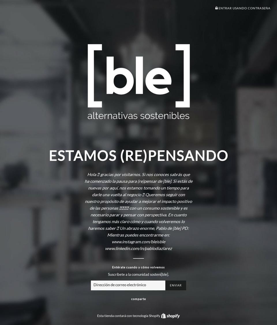 bleisble.com shopify website screenshot