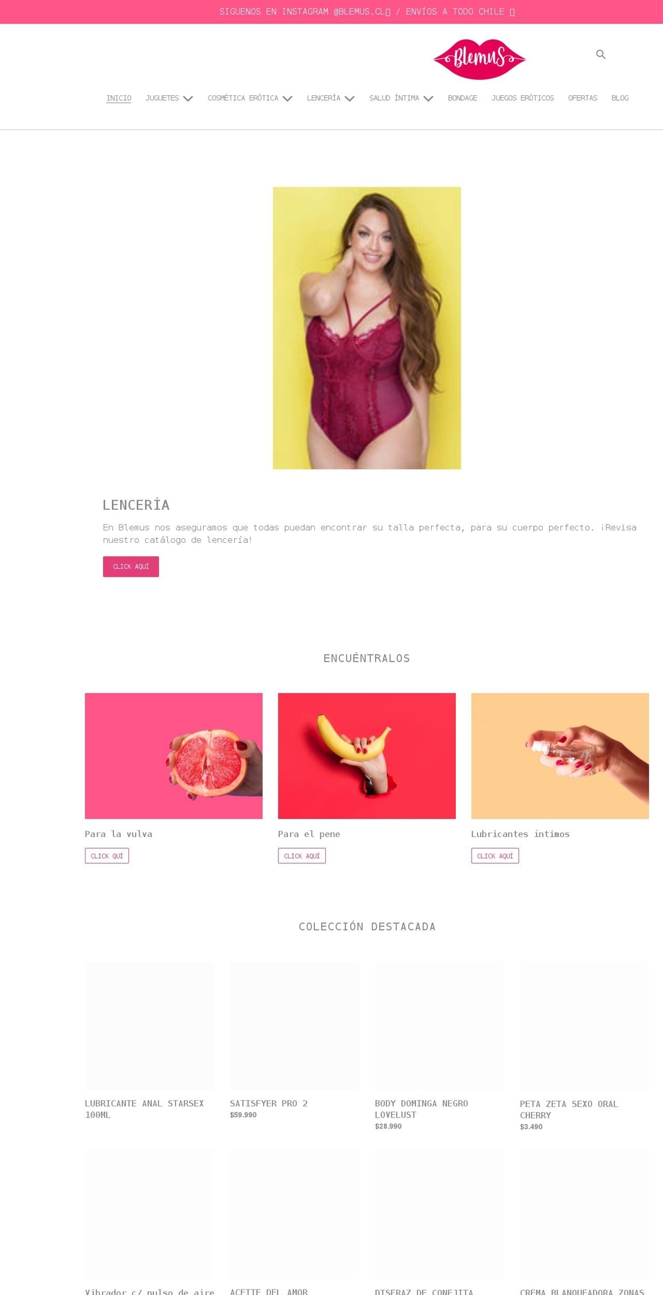 blemus.cl shopify website screenshot