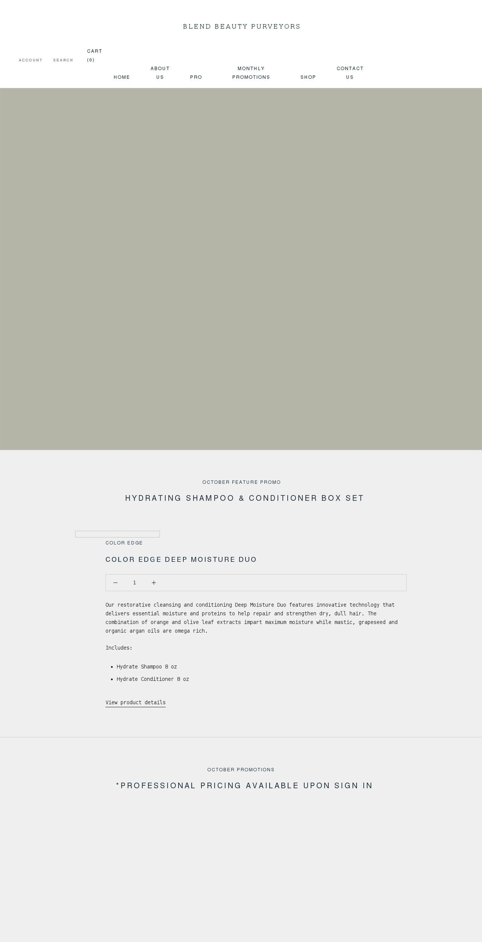 blendbeautypurveyors.com shopify website screenshot