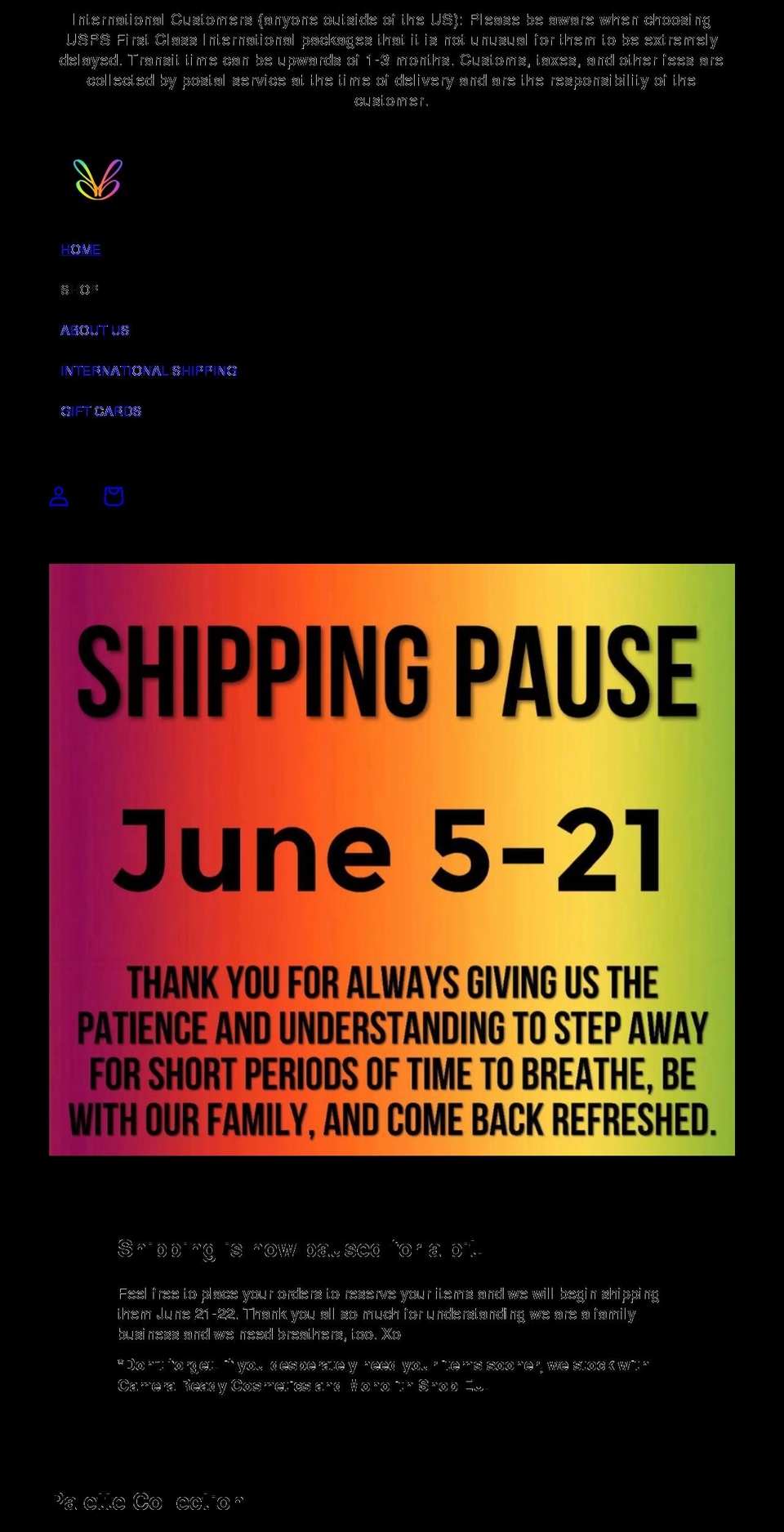 blendbunnycosmetics.com shopify website screenshot