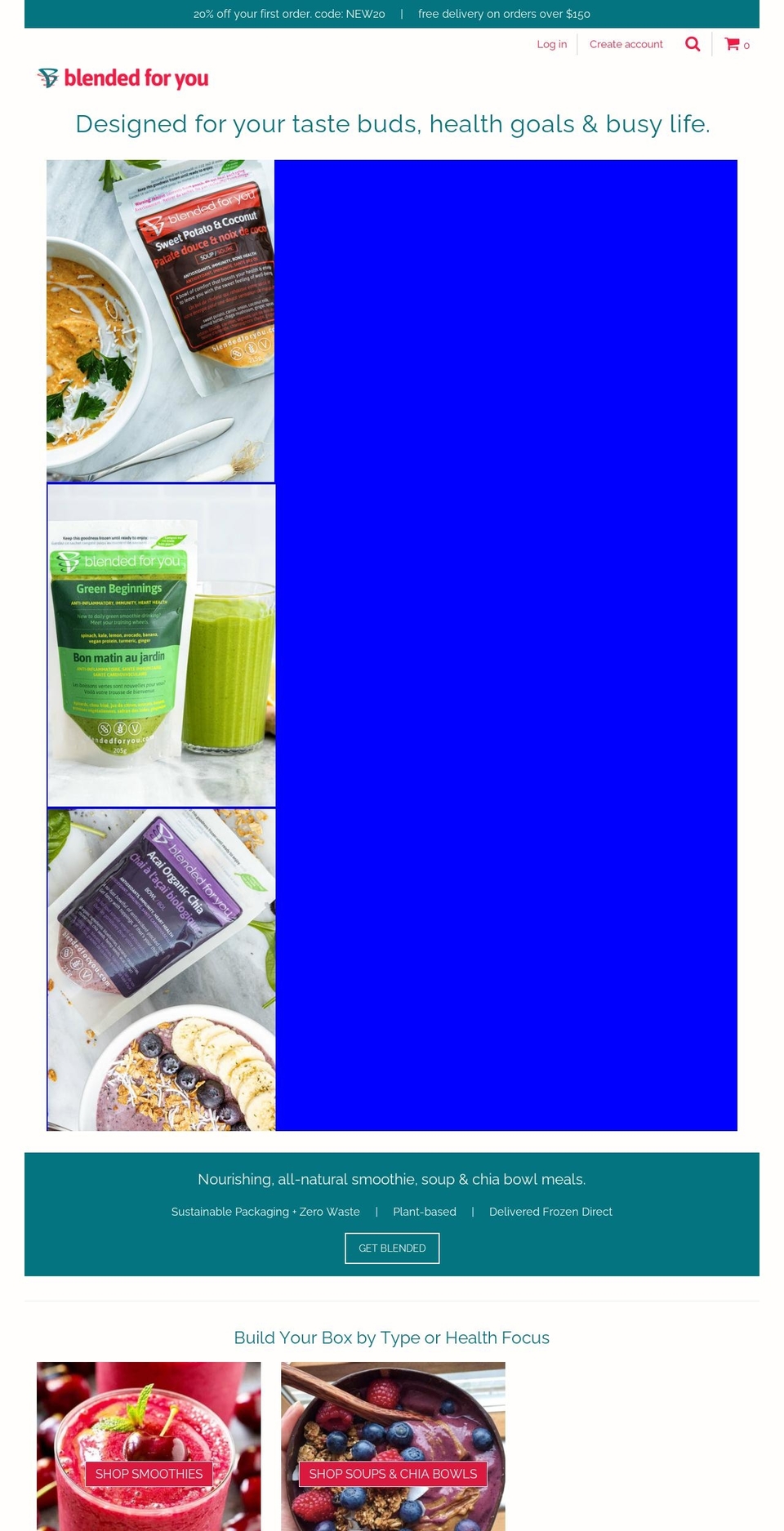 blendedforyousmoothies.com — Shopify storefront screenshot