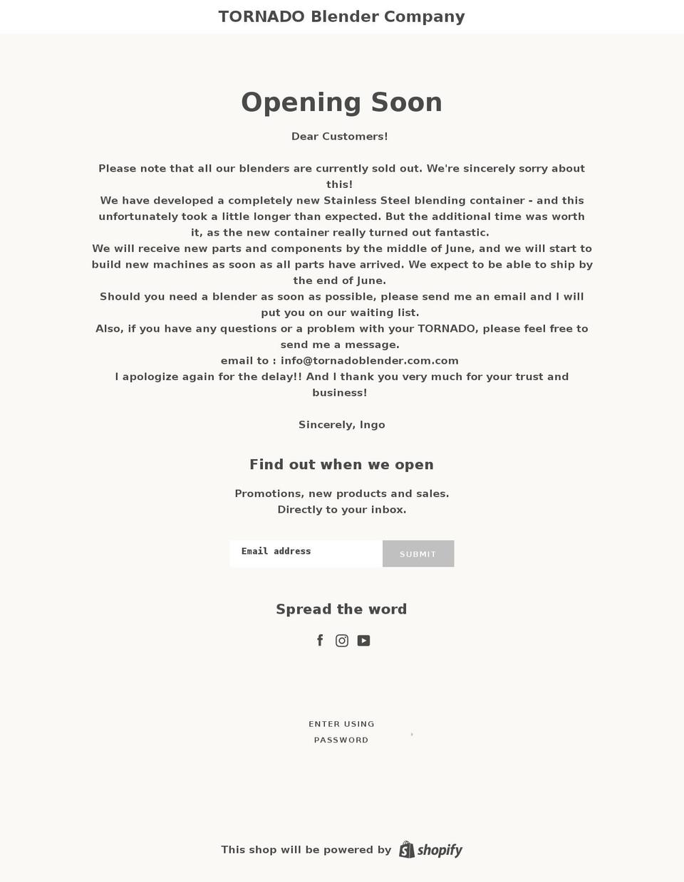 blender-king.com shopify website screenshot