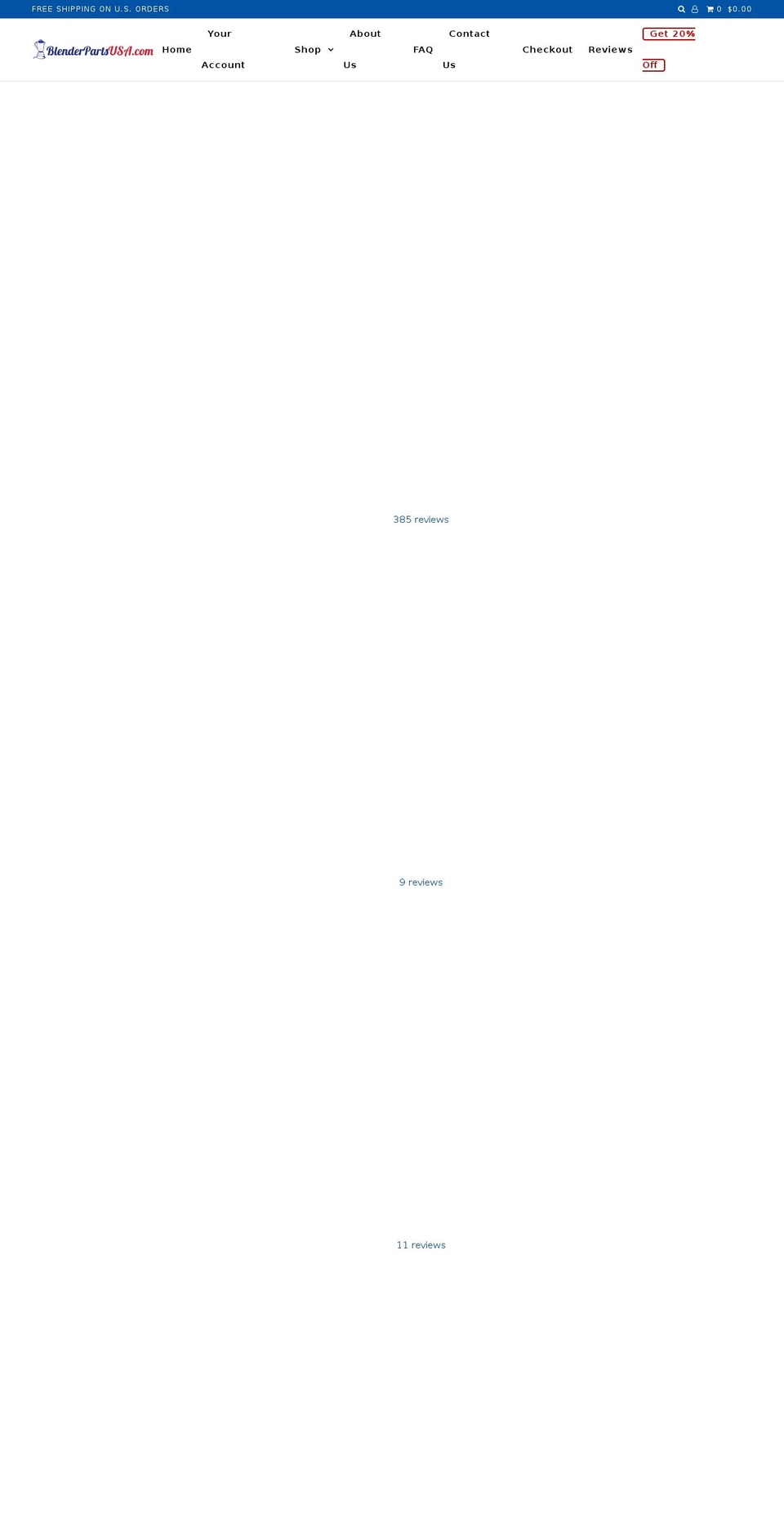 blenderpartsusa.com shopify website screenshot