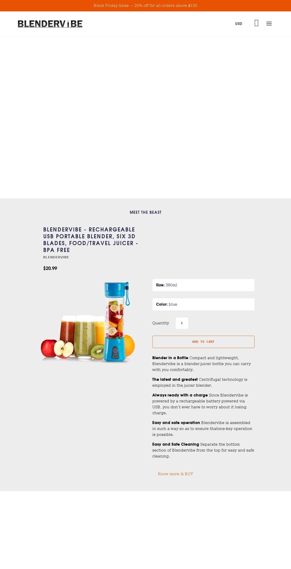 blendervibe.com shopify website screenshot