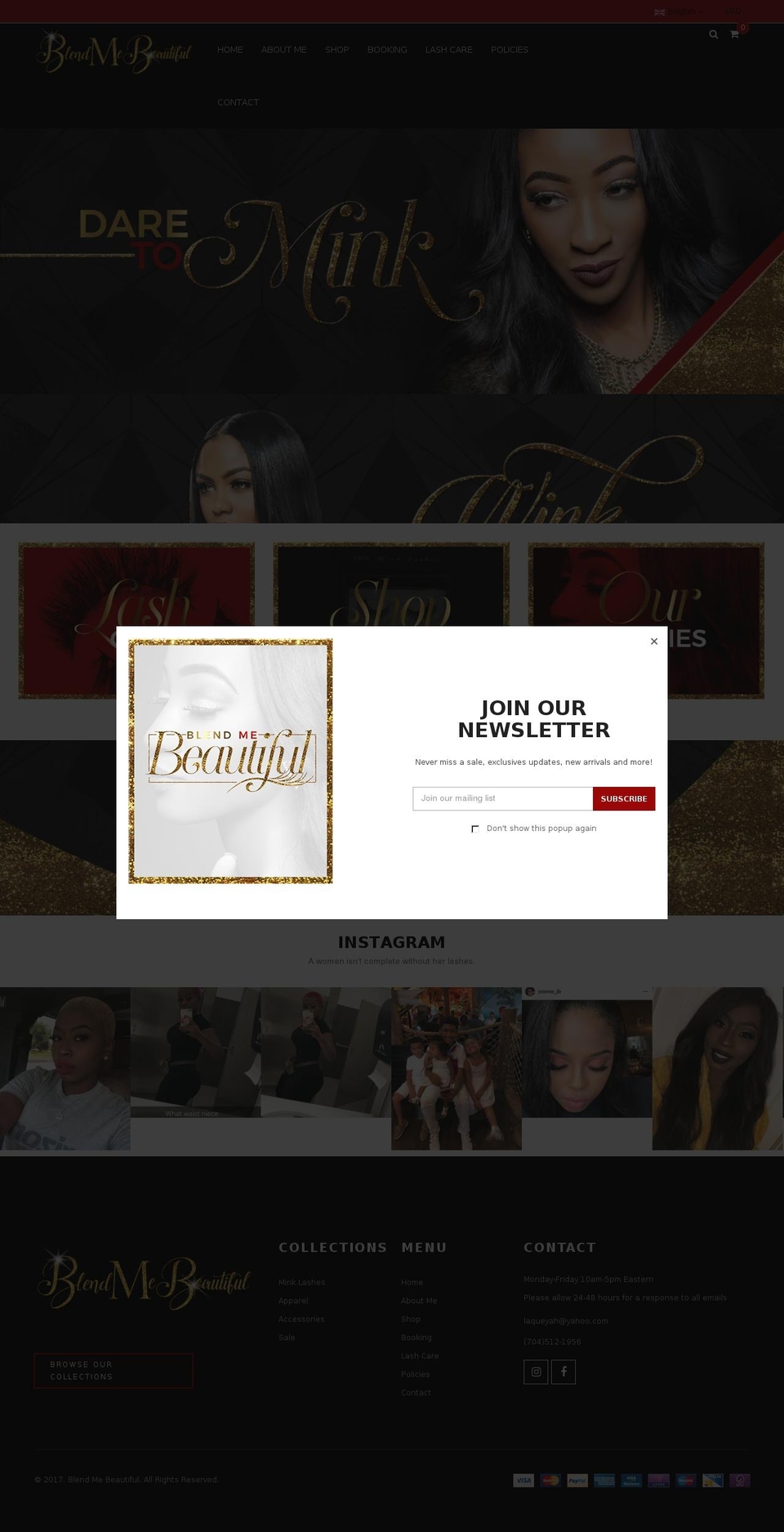 blendmebeautiful.com — Shopify storefront screenshot