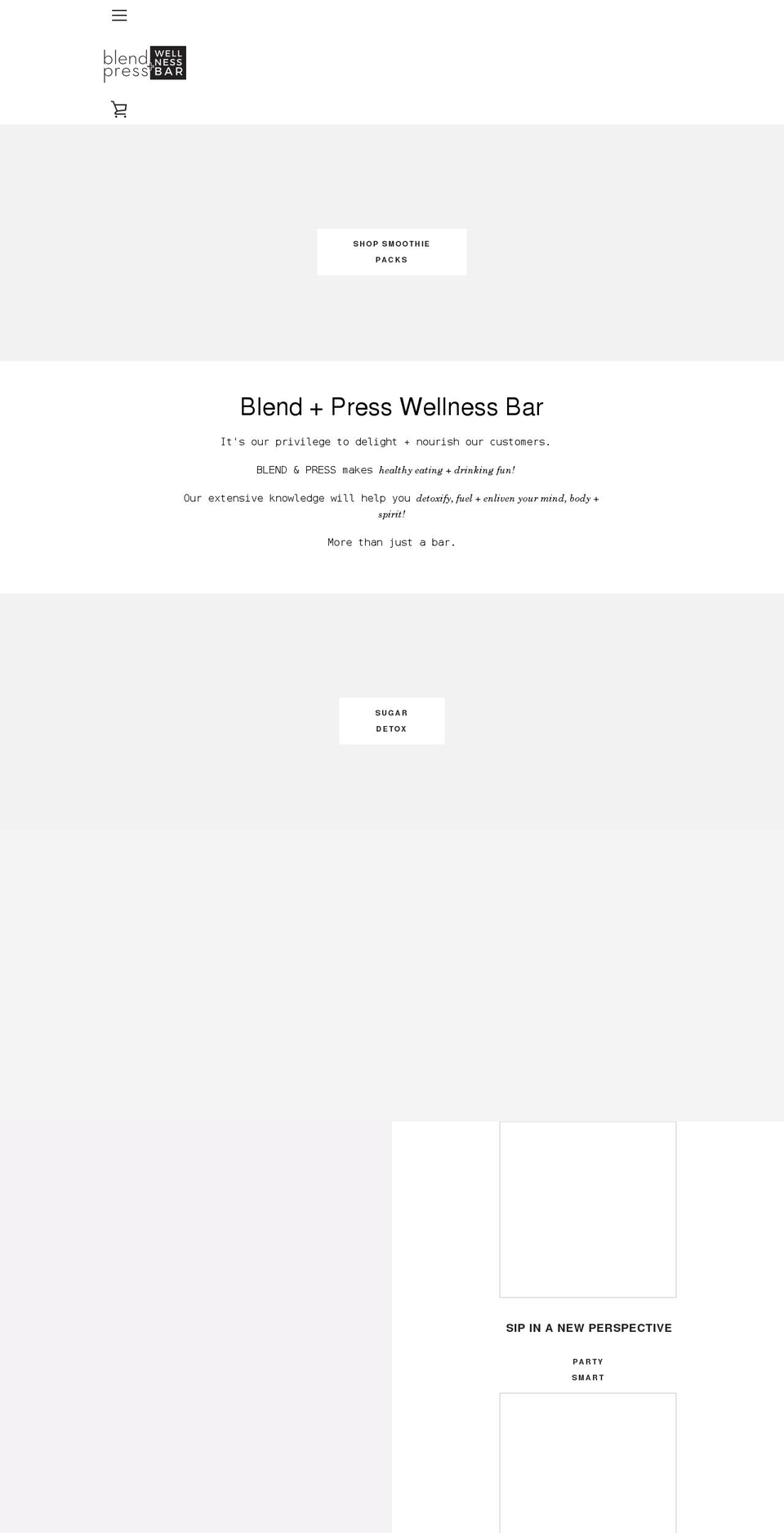 blendpresswellnessbar.com shopify website screenshot