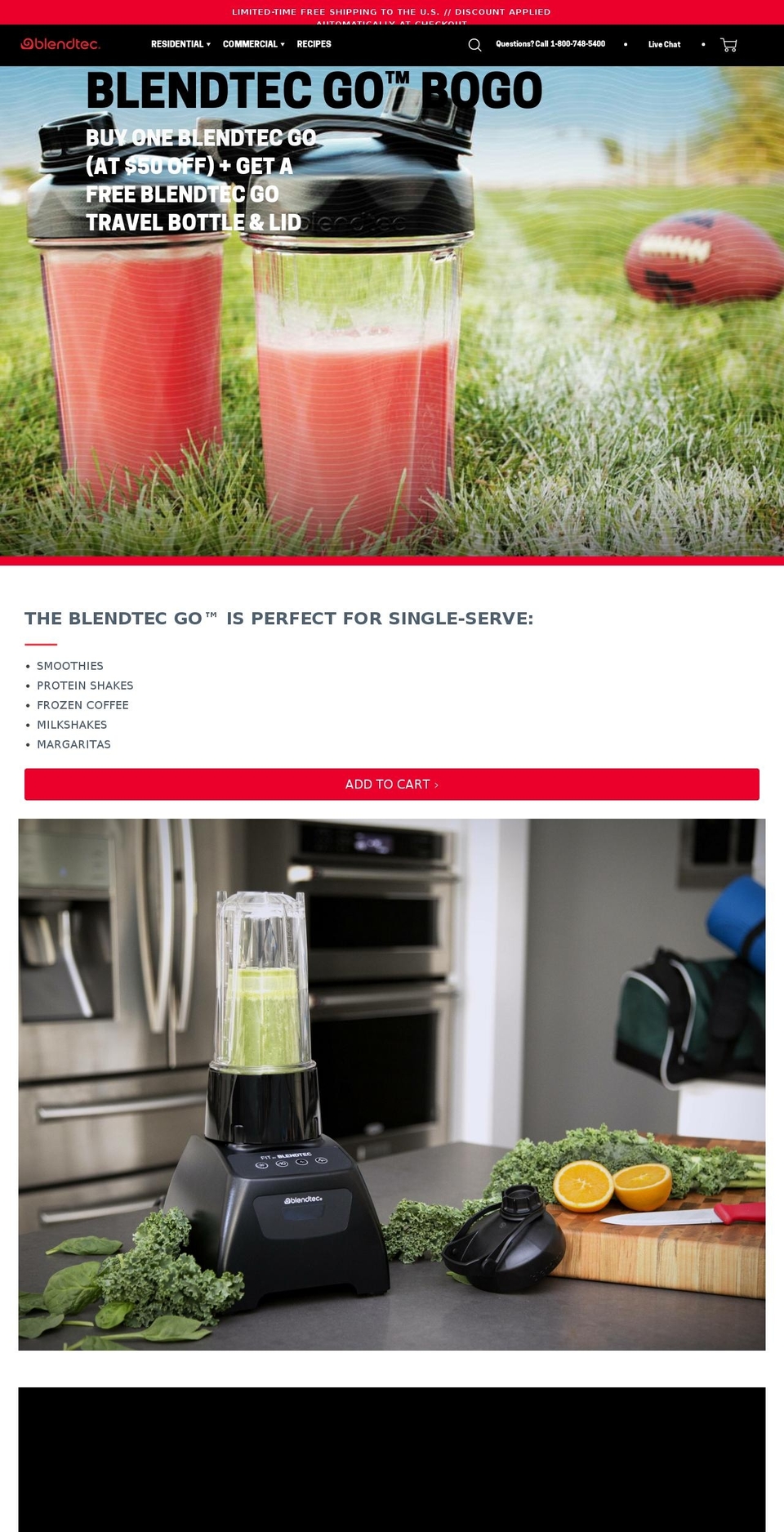 blendtec.com shopify website screenshot