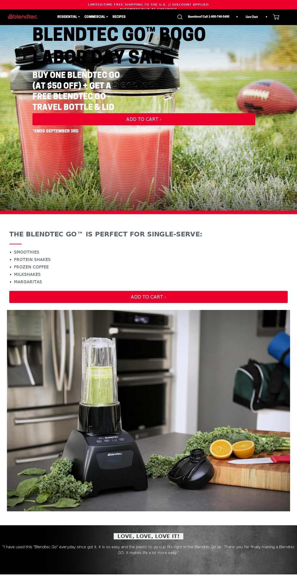 Blendtec Shopify theme site example blendtecbistro.com