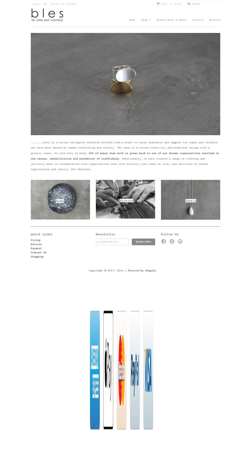 blesonline.com shopify website screenshot