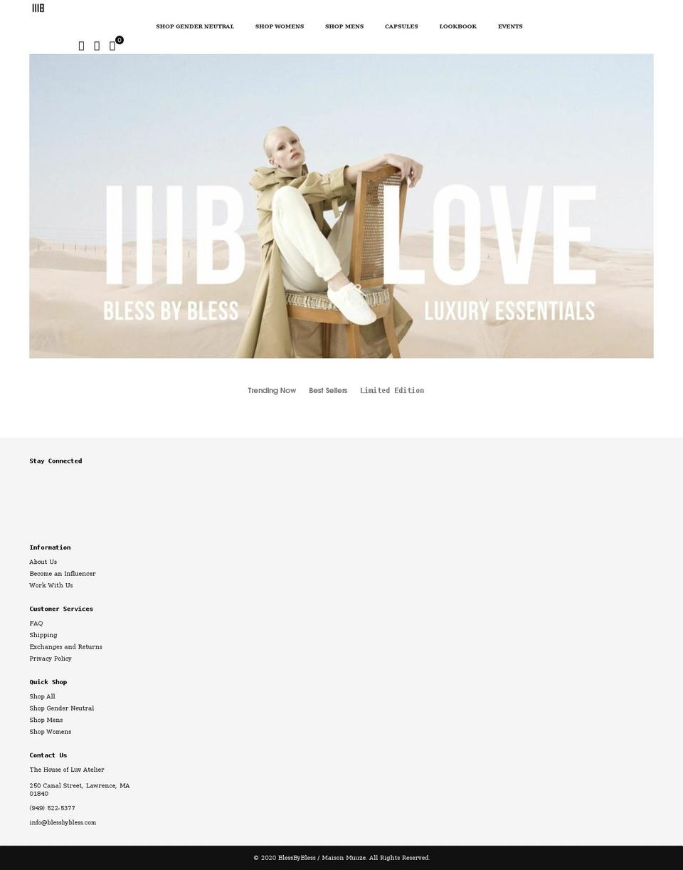 blessbybless.shop shopify website screenshot