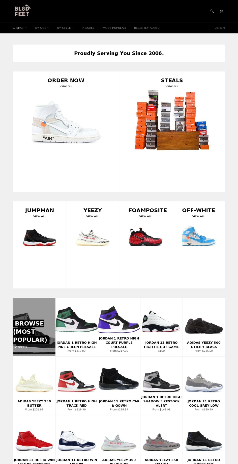 blessed-feet.com shopify website screenshot