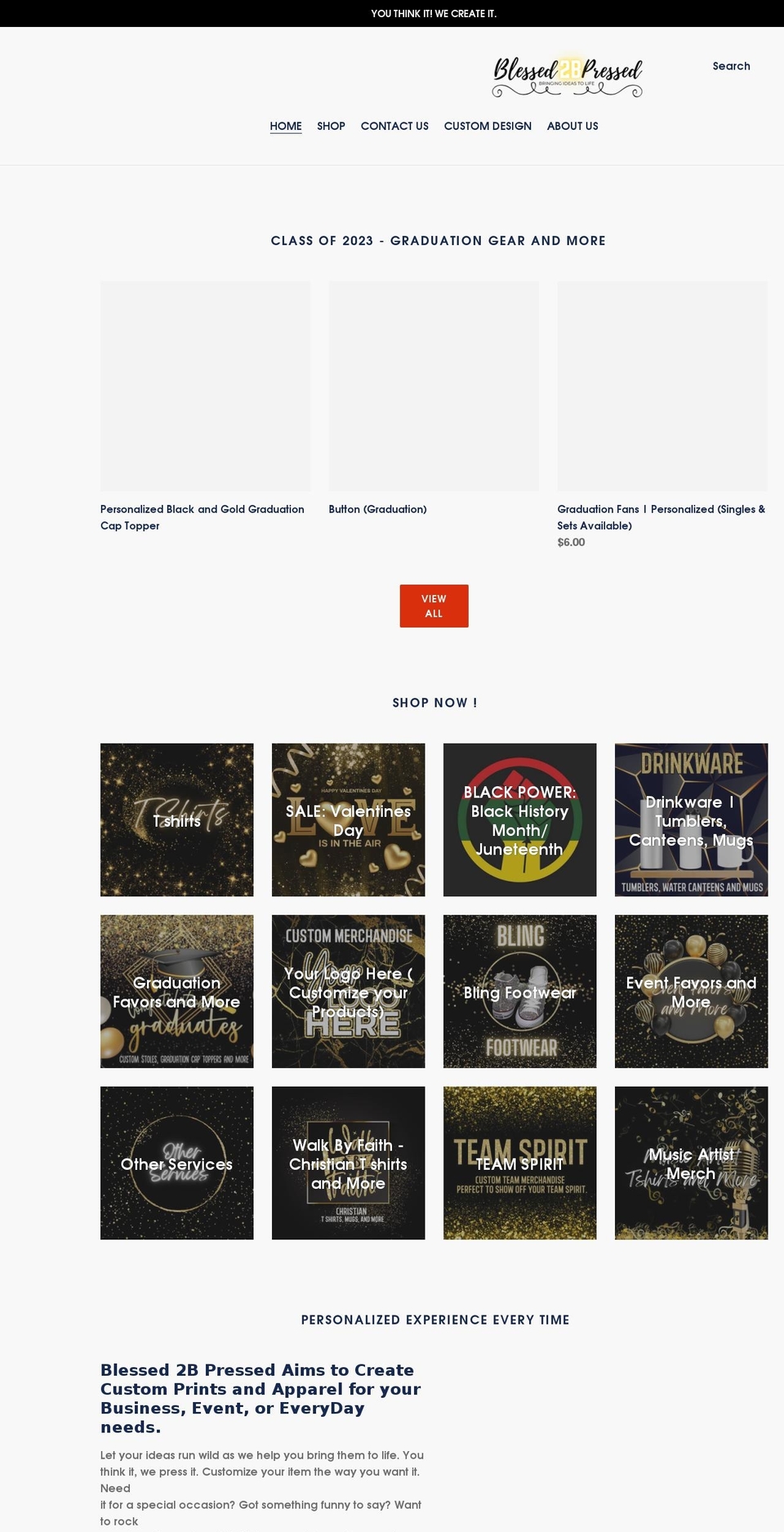 blessed2bpressed.com shopify website screenshot