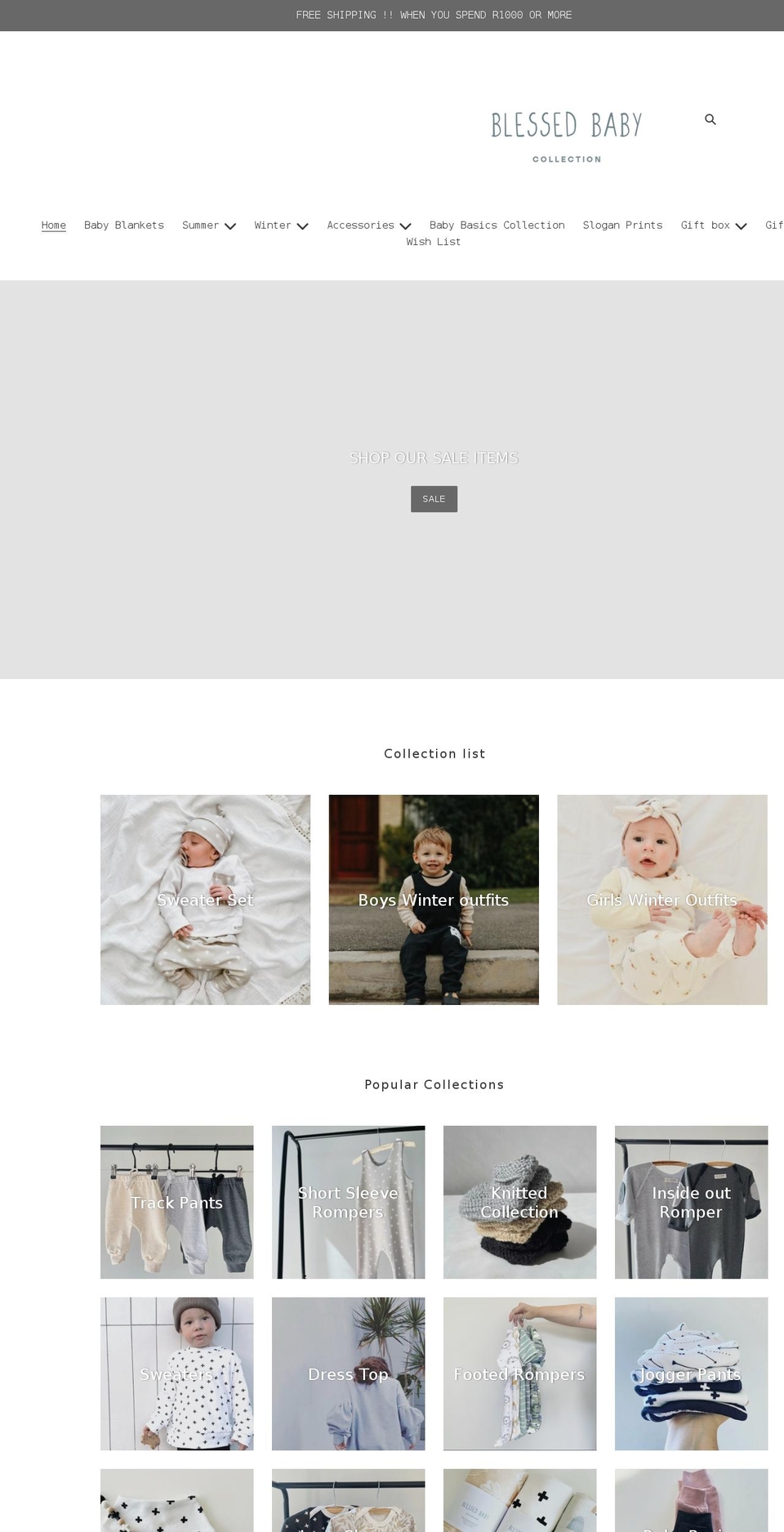 blessedbaby.co.za shopify website screenshot