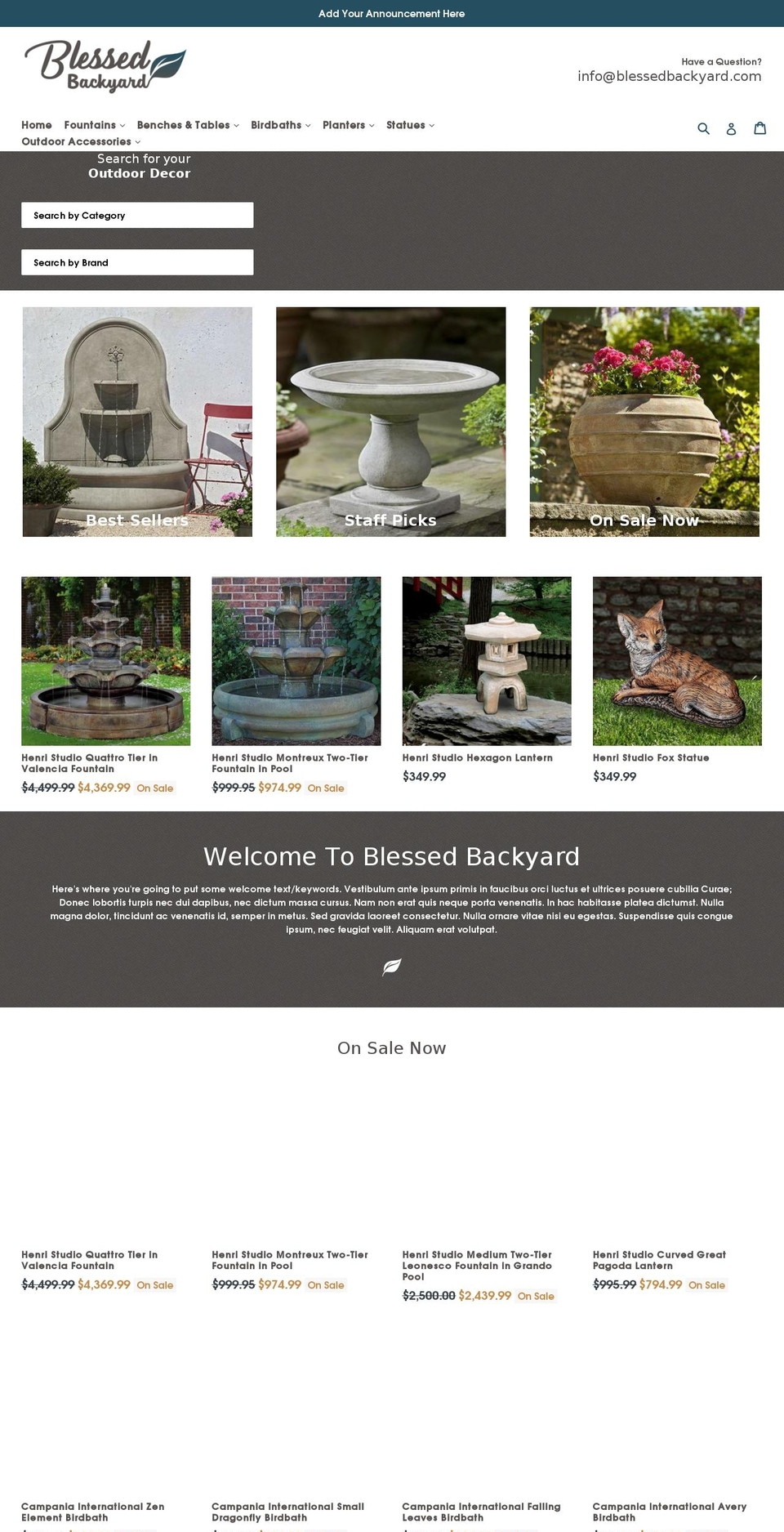 premium-design Shopify theme site example blessedbackyard.com