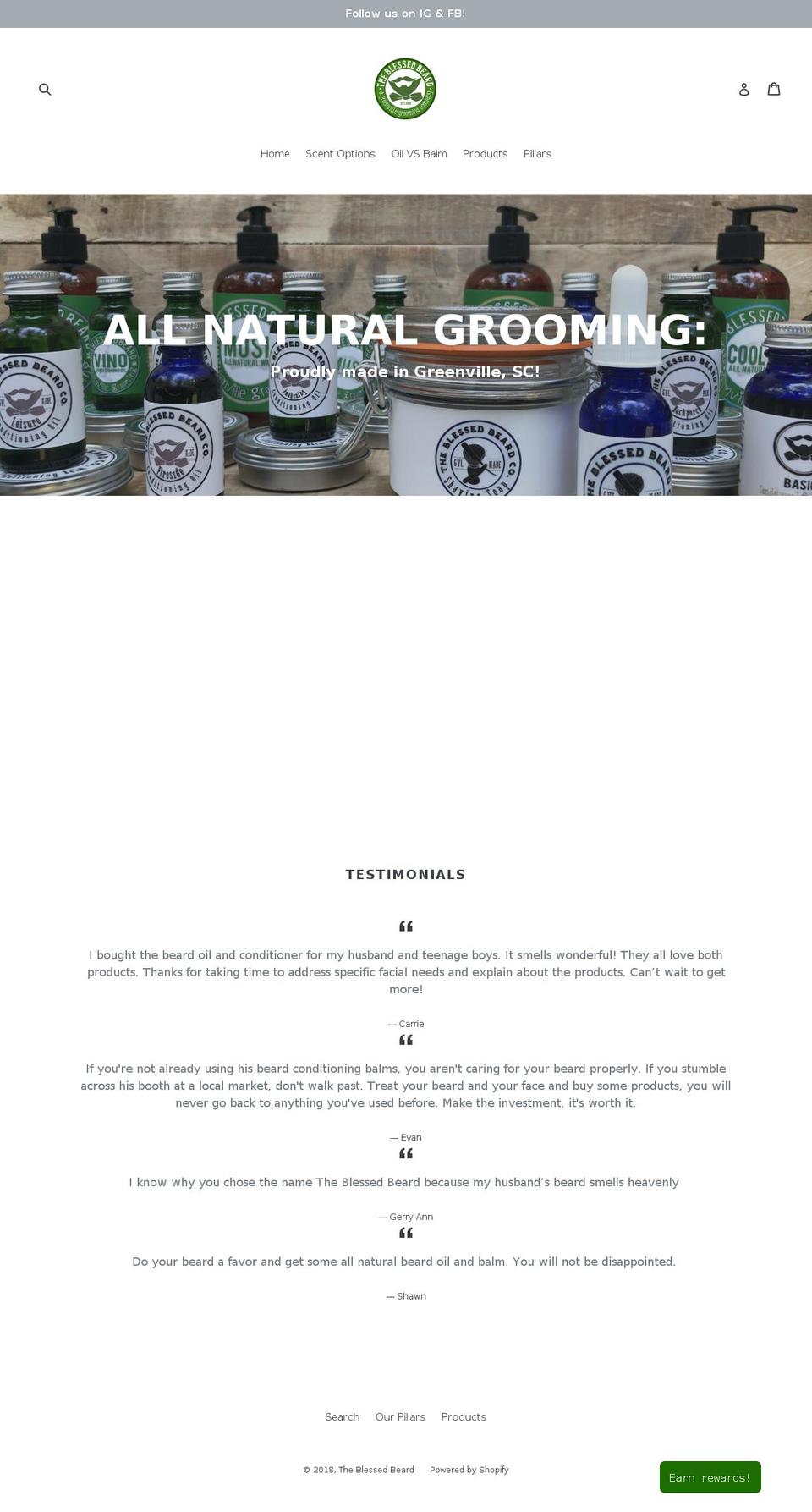 blessedbeard.com — Shopify storefront screenshot