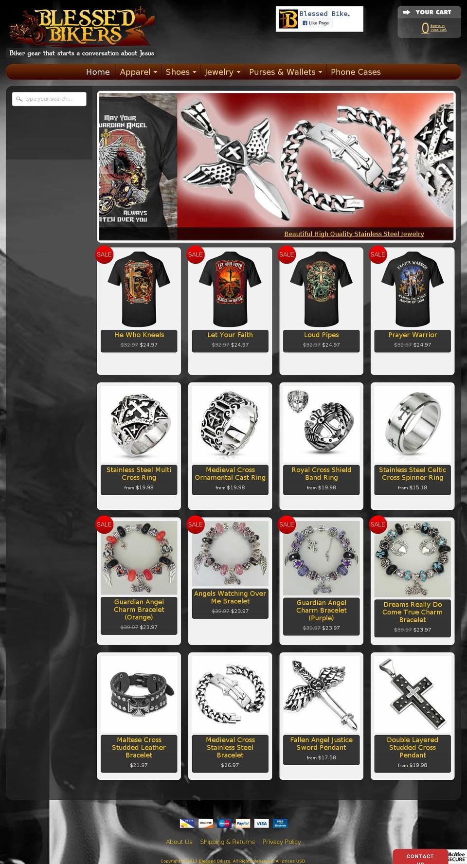 blessedbikers.com shopify website screenshot