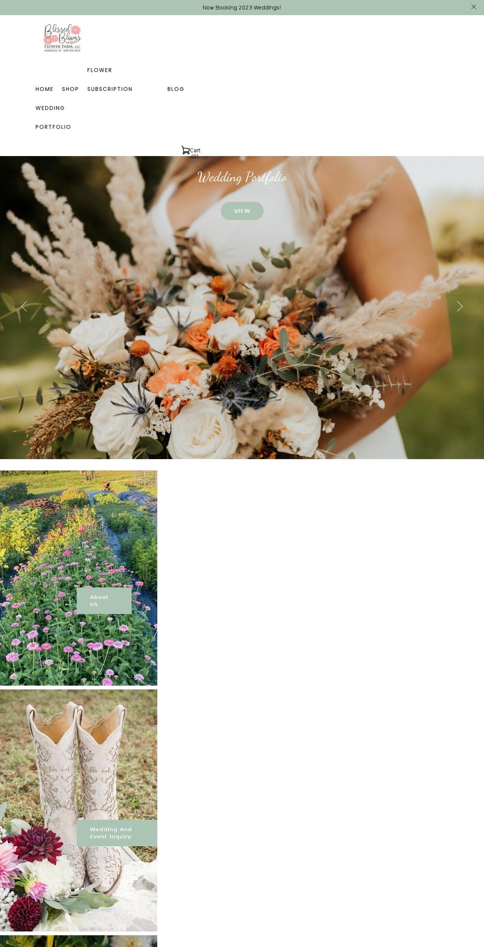 blessedbloomsflowerfarm.com shopify website screenshot