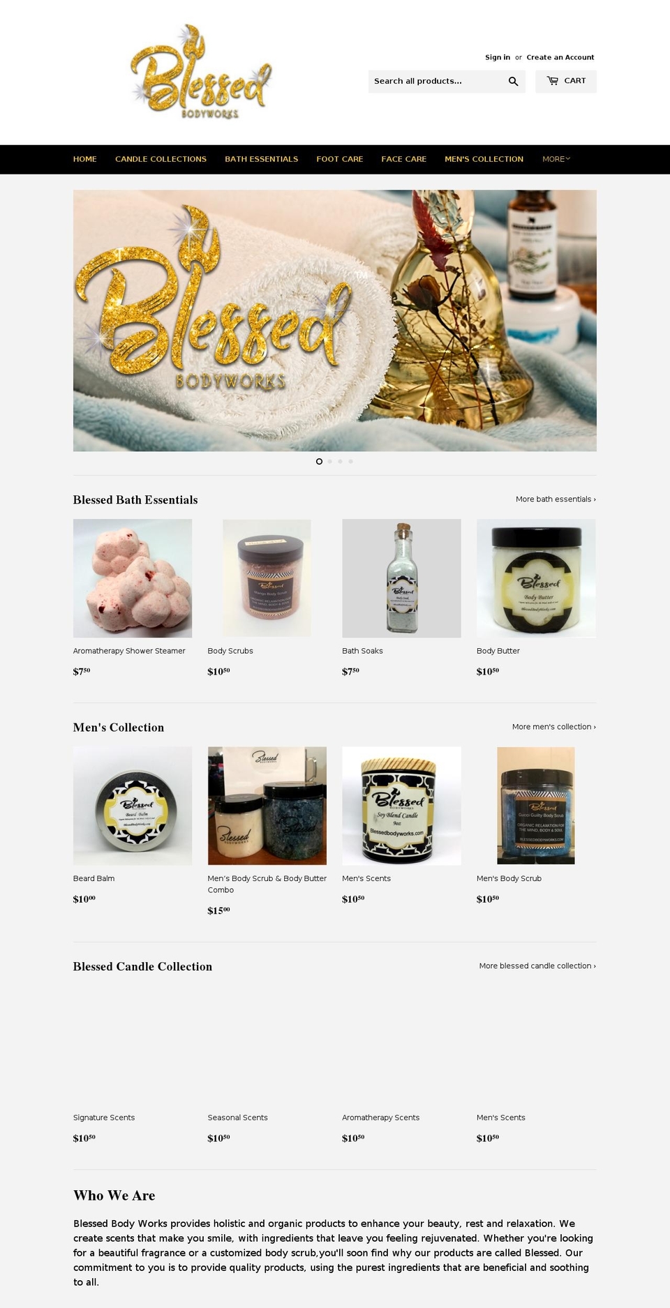 blessedbodyworks.com shopify website screenshot
