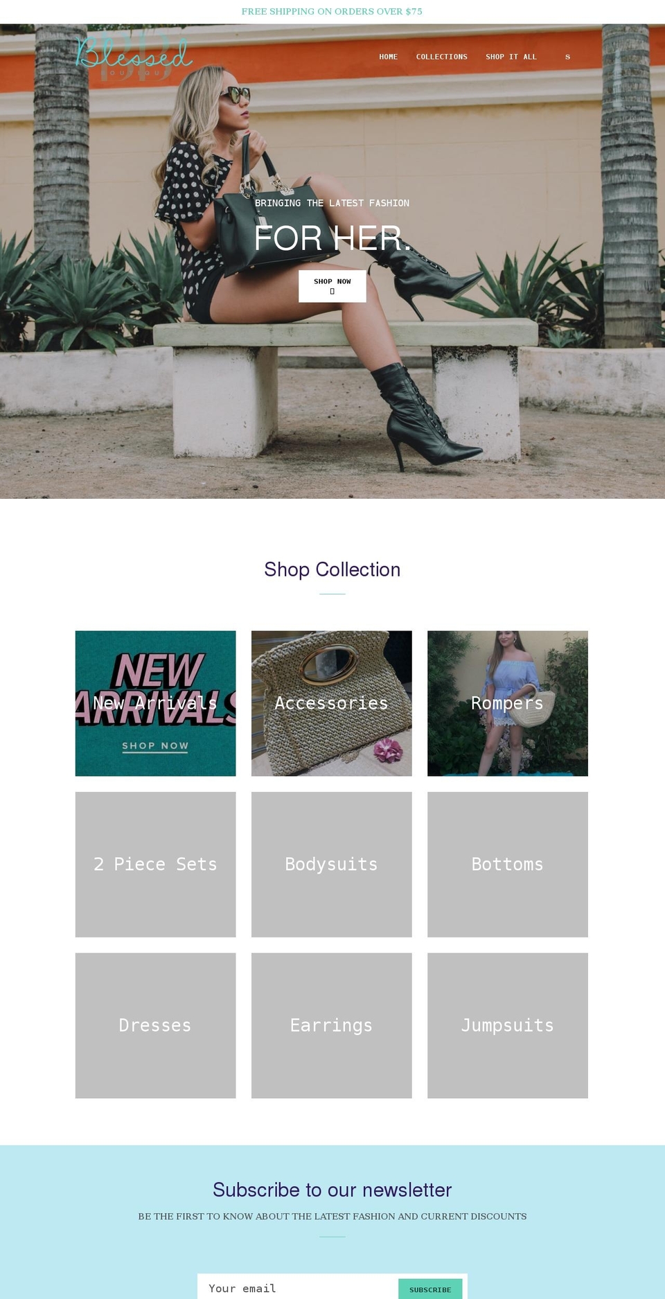 blessedboutique.net shopify website screenshot