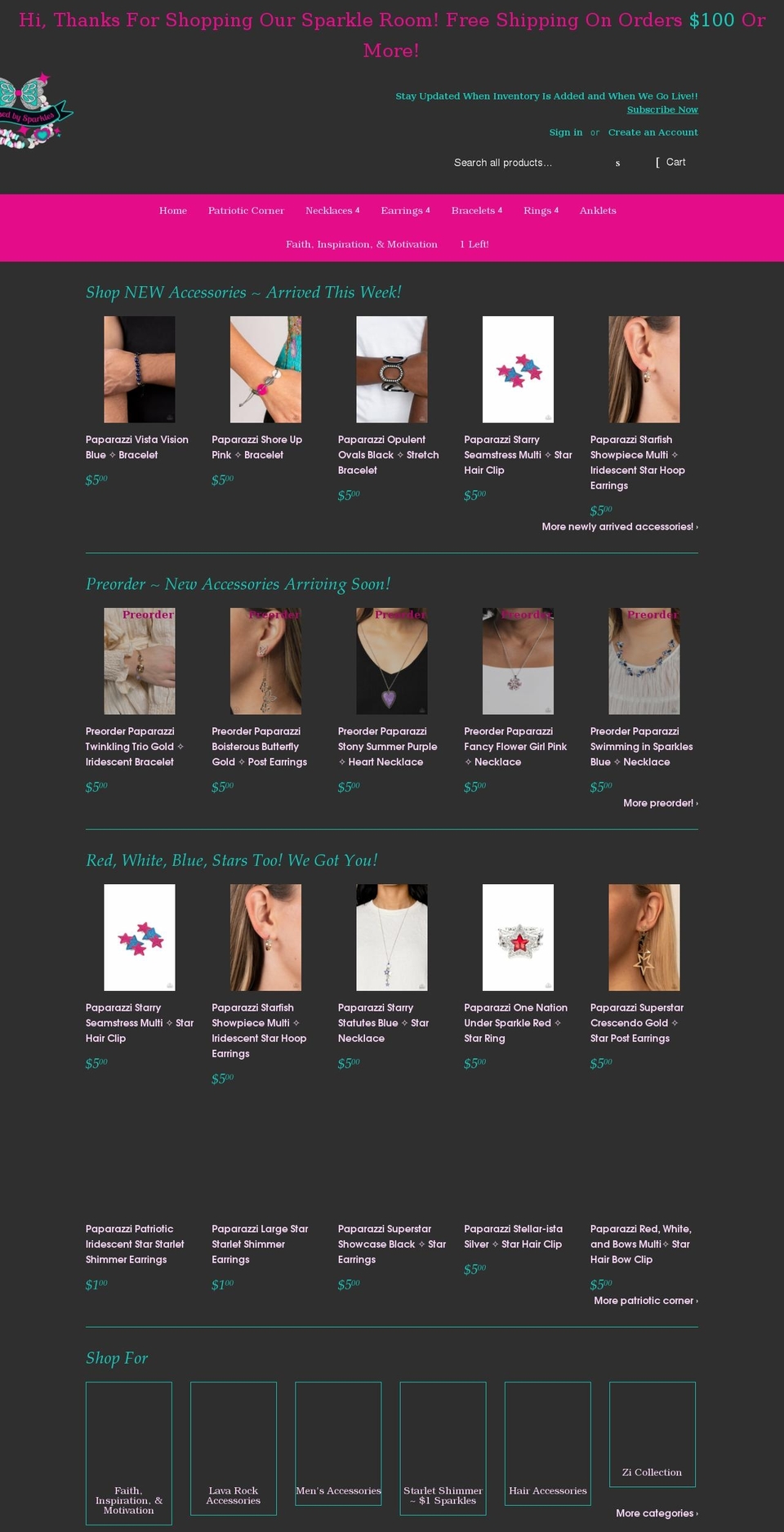 blessedbysparkles.com shopify website screenshot