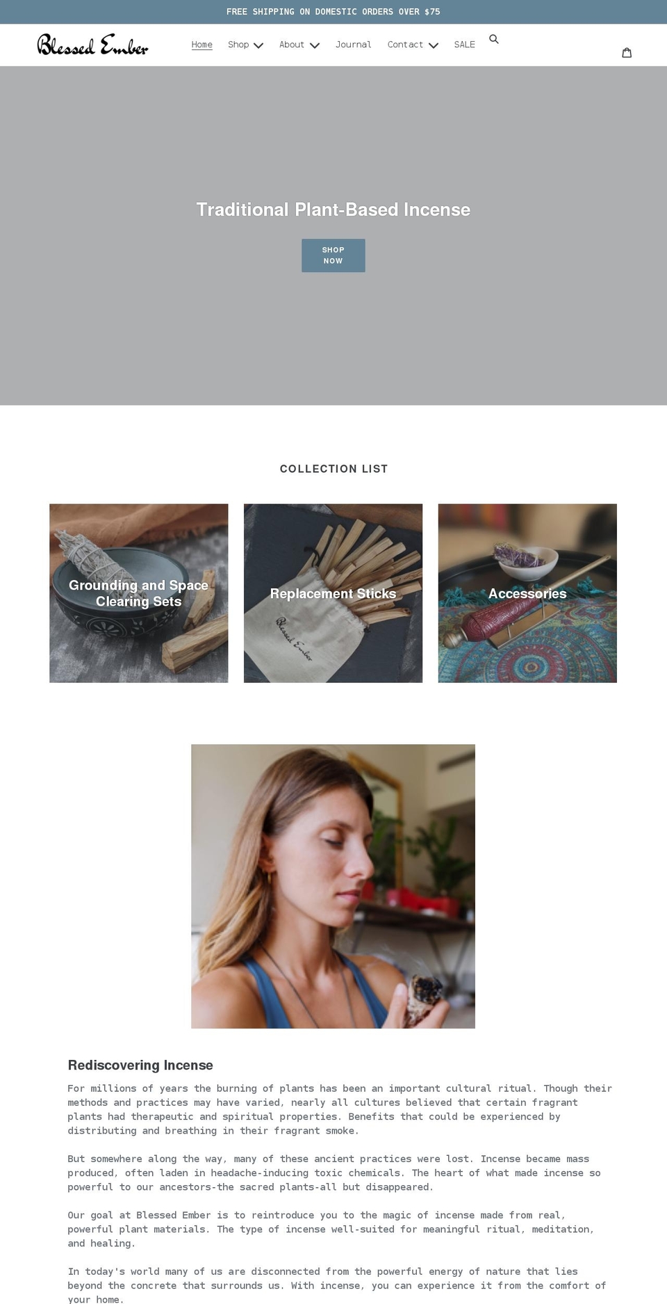 blessedember.com shopify website screenshot
