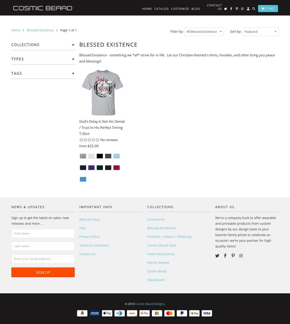 blessedexistence.com — Shopify storefront screenshot