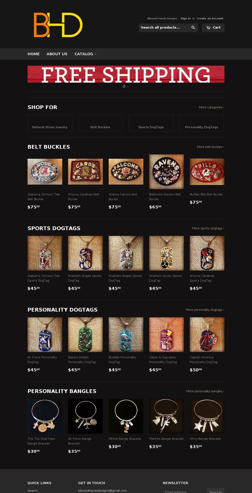 blessedhandsdesigns.com — Shopify storefront screenshot