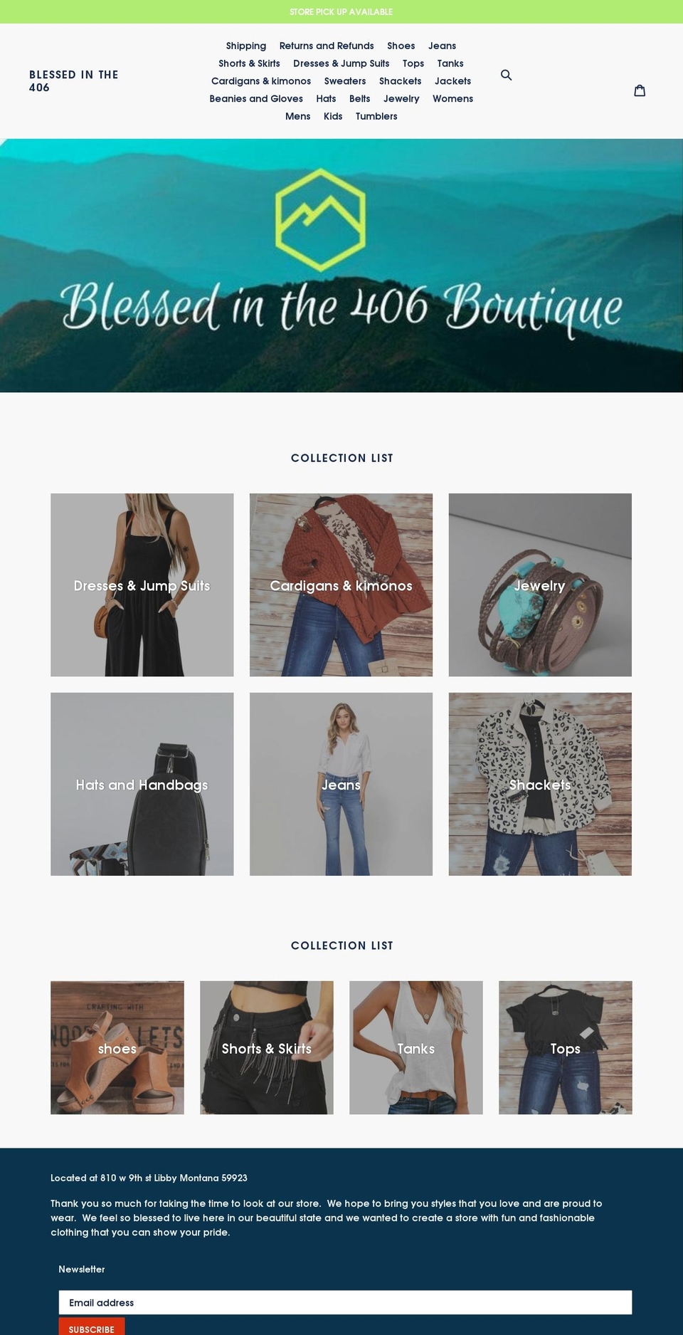 blessedinthe406.com shopify website screenshot
