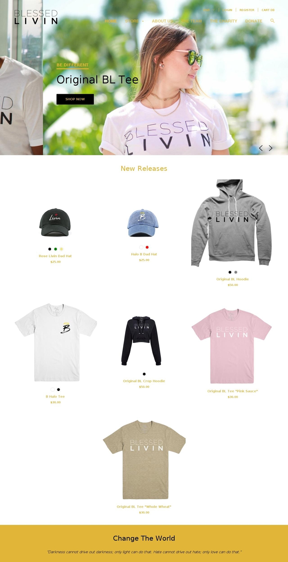 blessedlivin.com — Shopify storefront screenshot