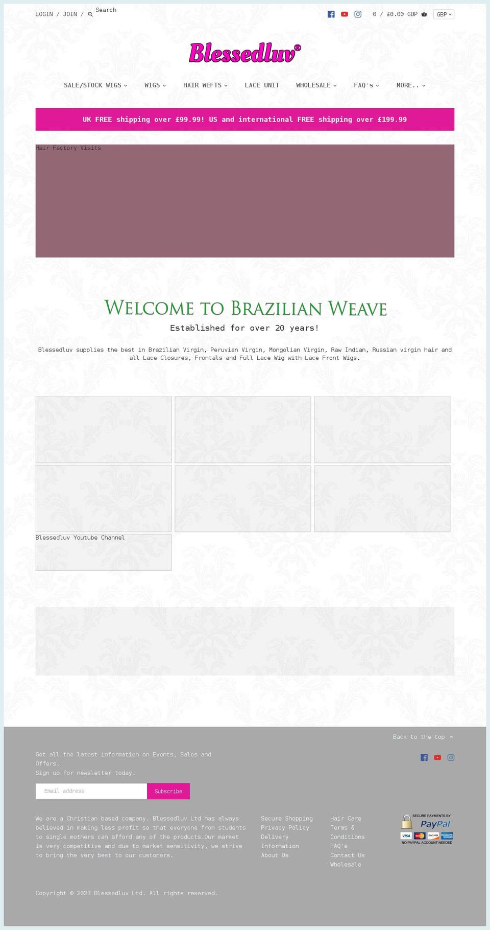 brazilianweave Shopify theme site example blessedluv.com