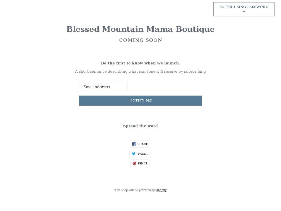 blessedmountainmamaboutique.com shopify website screenshot