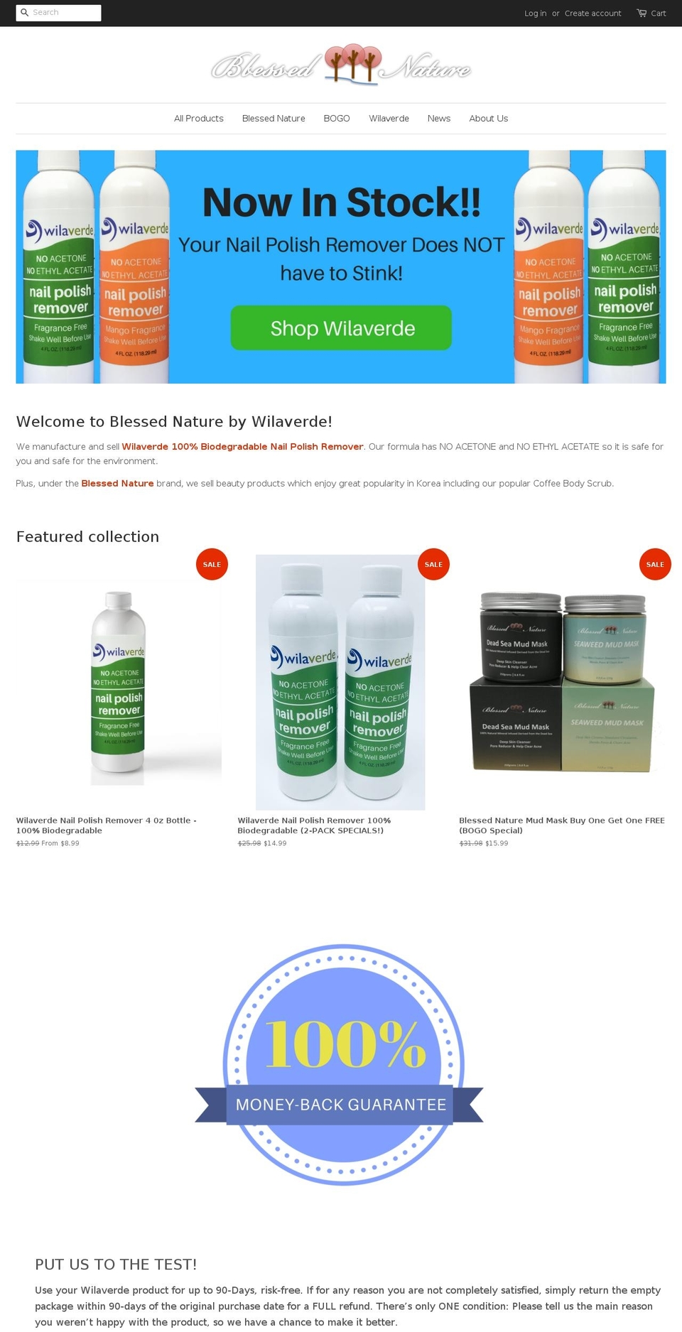 blessednature.com — Shopify storefront screenshot