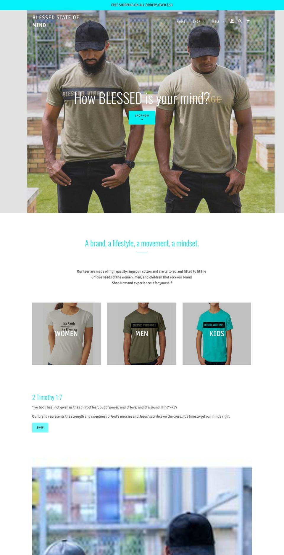blessedstateofmind.com shopify website screenshot