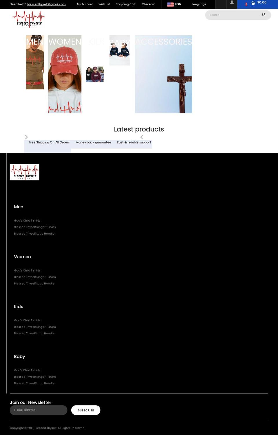 blessedthyself.com shopify website screenshot