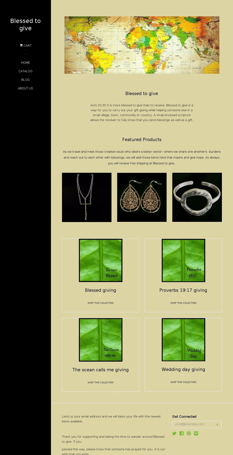 blessedtogive.net shopify website screenshot