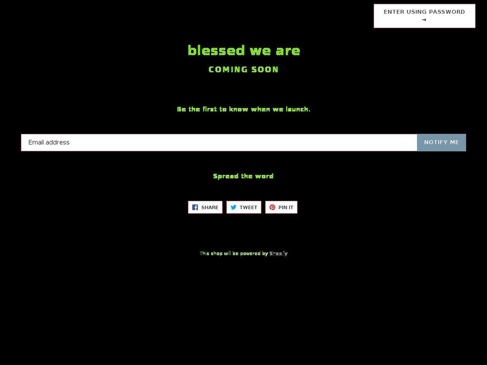 blessedweare.com — Shopify storefront screenshot