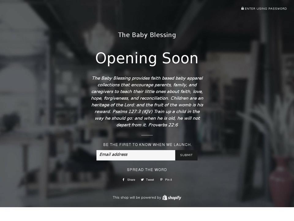 blesshisbaby.com — Shopify storefront screenshot