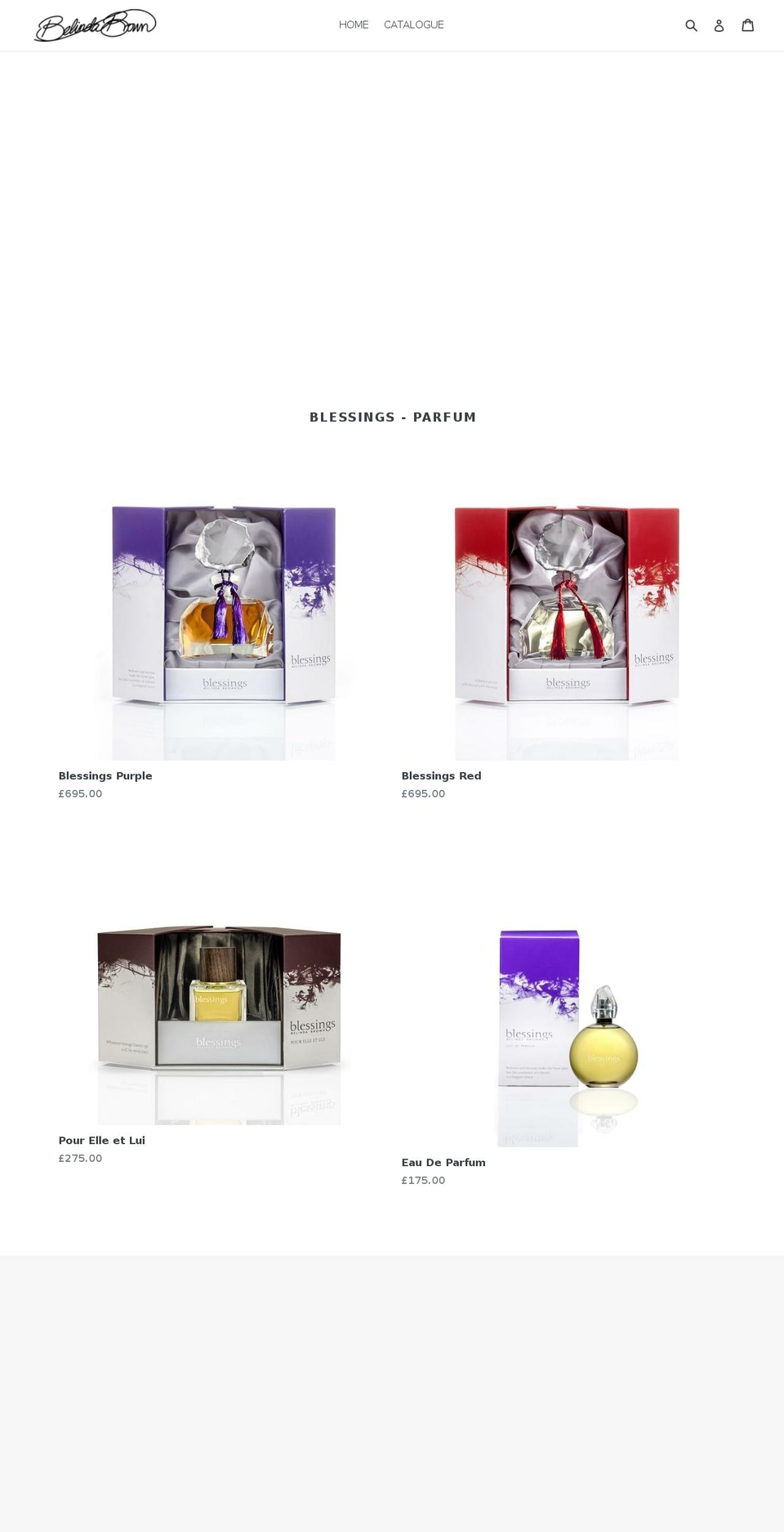 blessings-perfume.co.uk shopify website screenshot