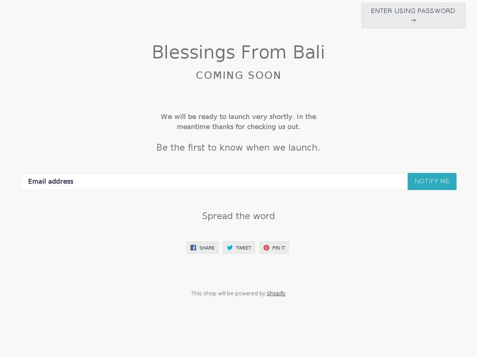 blessingsfrombali.com — Shopify storefront screenshot