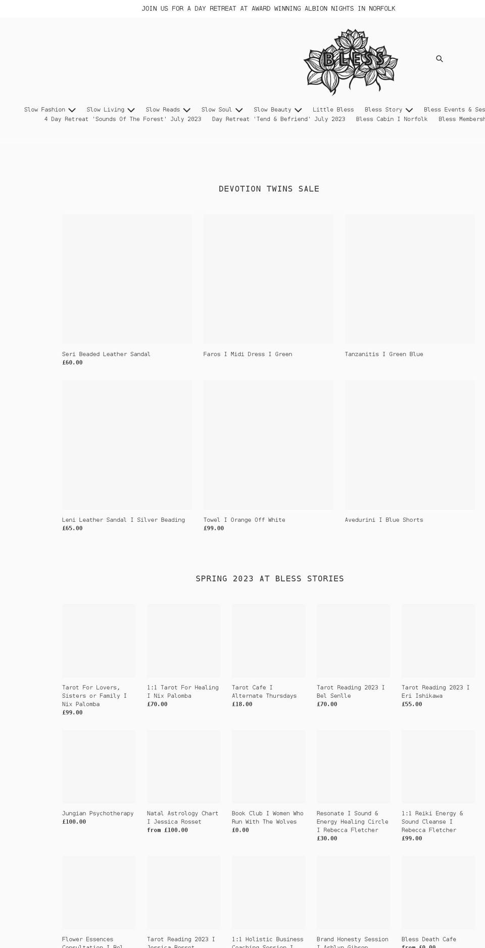 blessstories.com shopify website screenshot