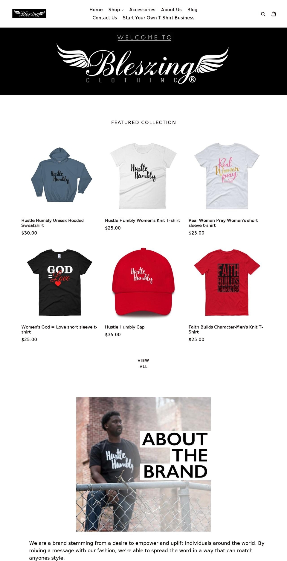 bleszingclothing.com — Shopify storefront screenshot