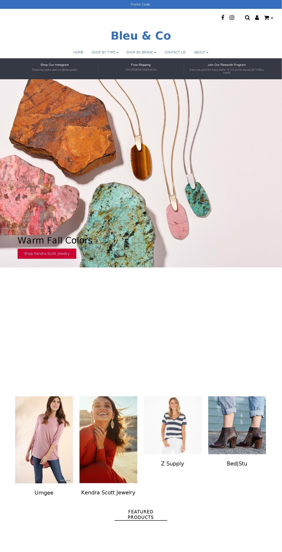 bleuandco.com shopify website screenshot