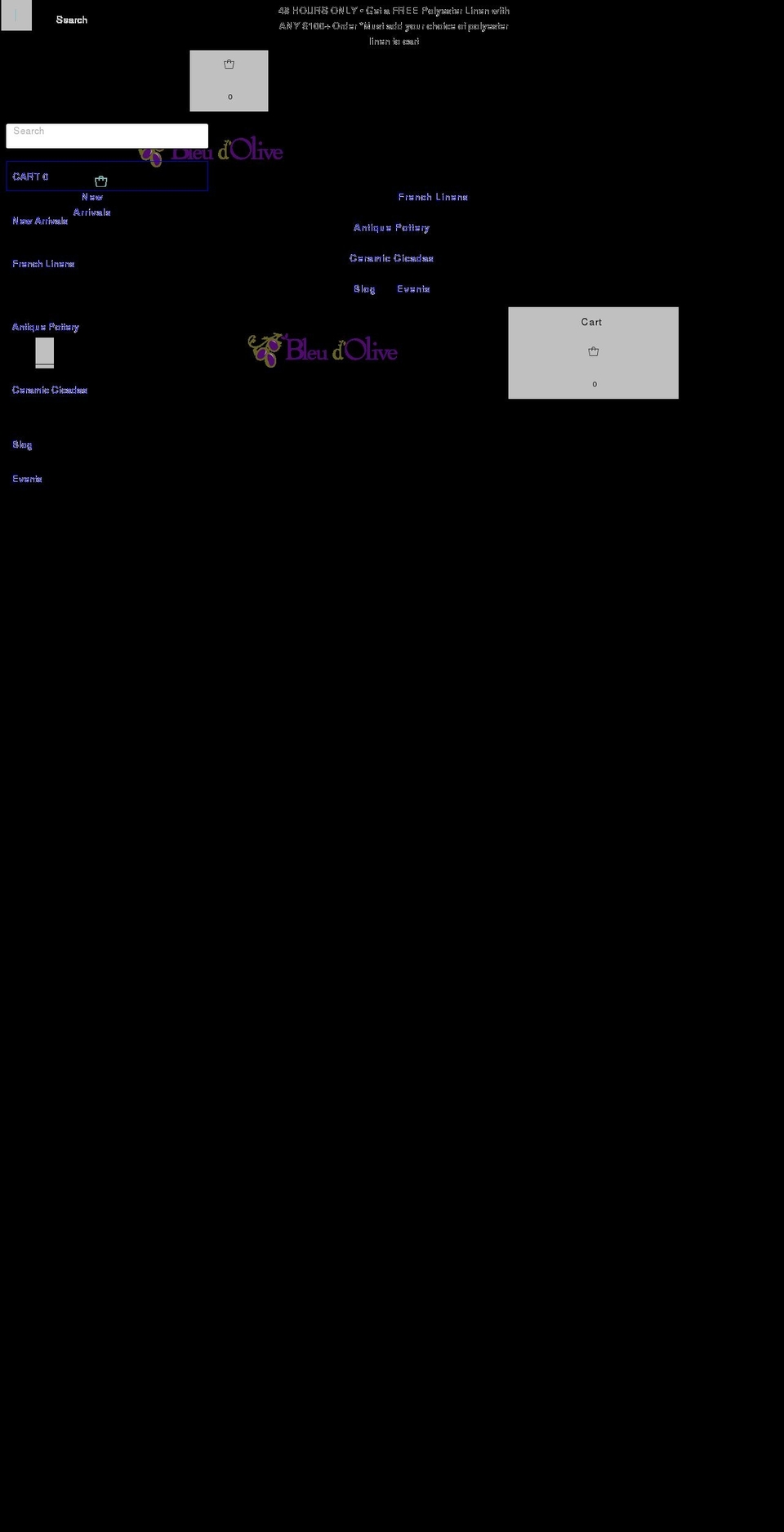 bleudolive.com shopify website screenshot