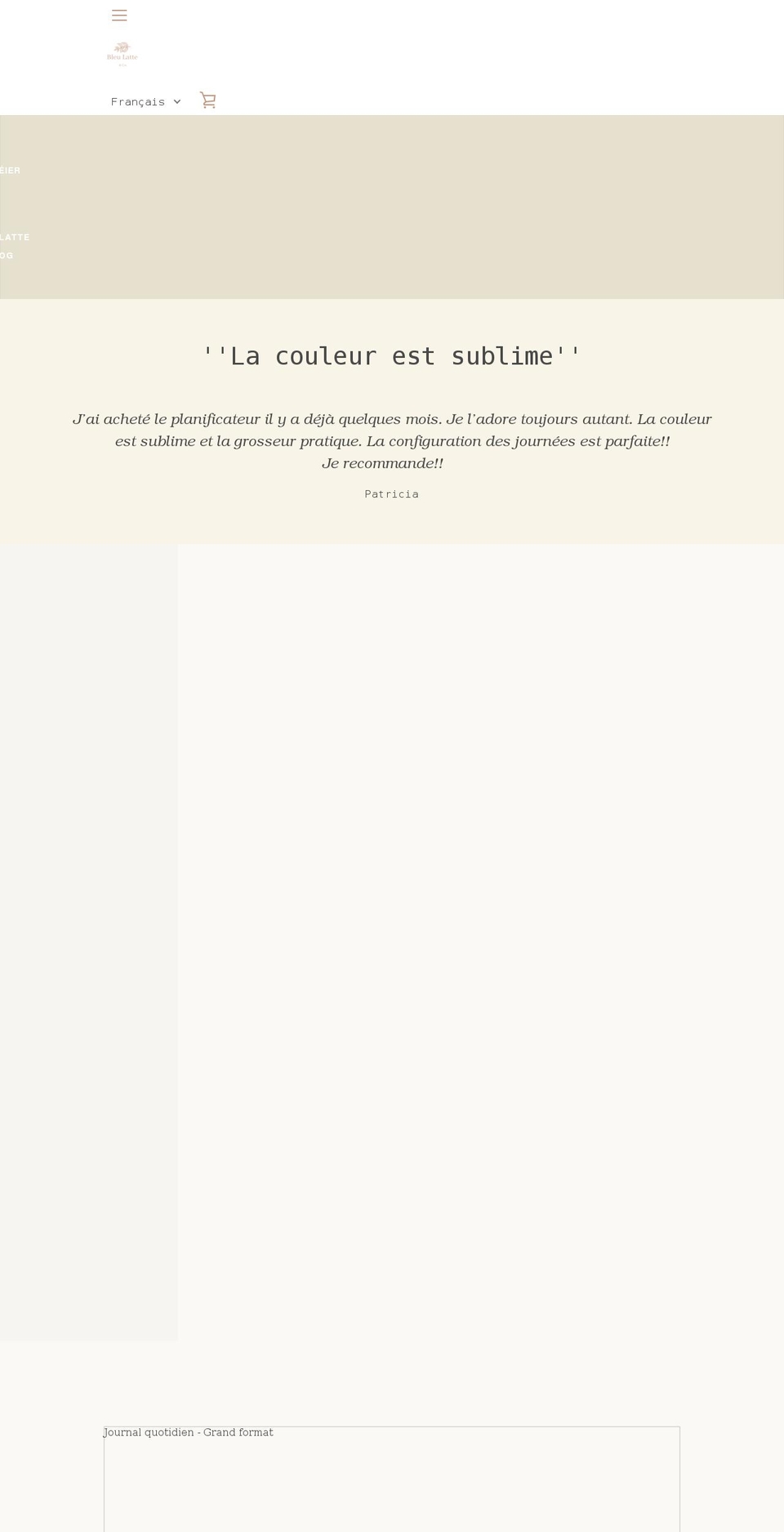 bleulatteandco.com shopify website screenshot