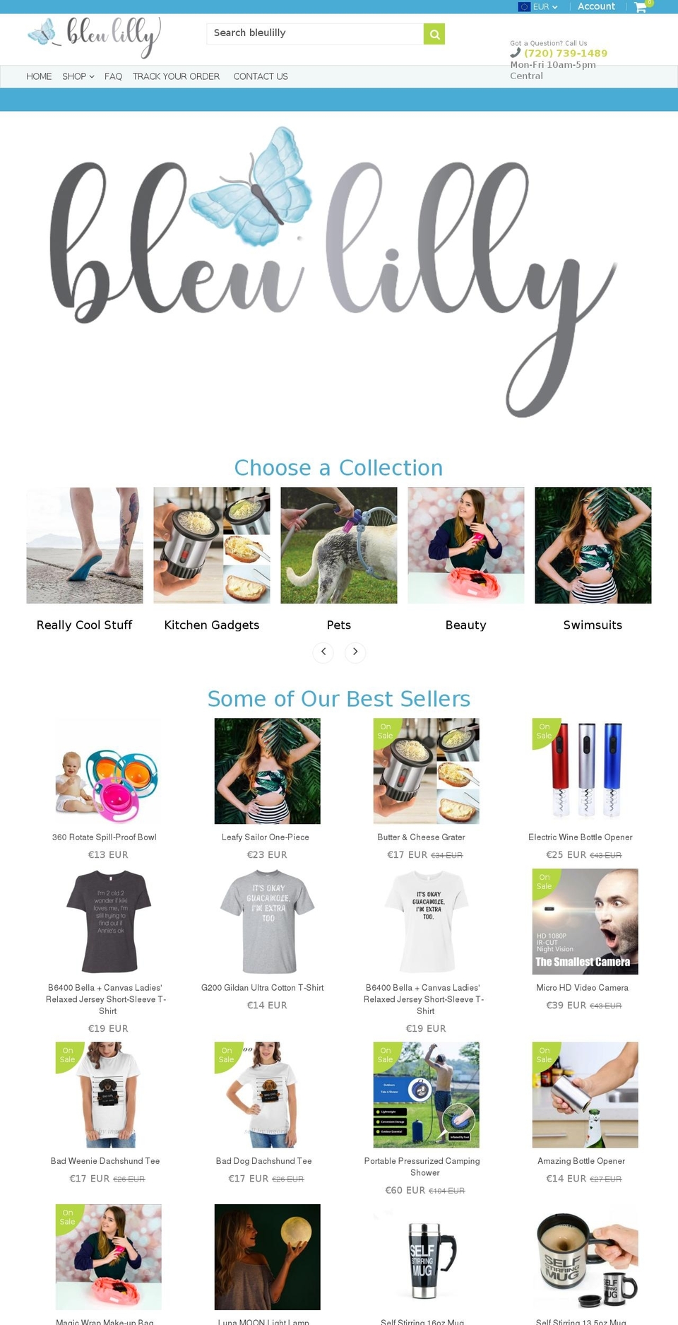 bleulilly.com — Shopify storefront screenshot