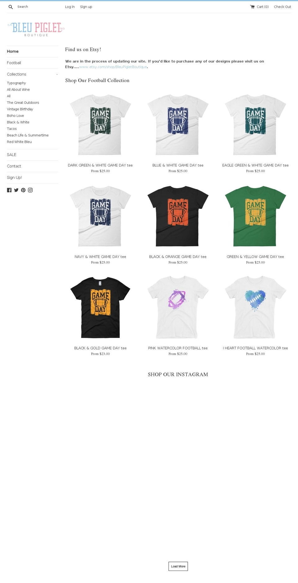 bleupigletboutique.com — Shopify storefront screenshot