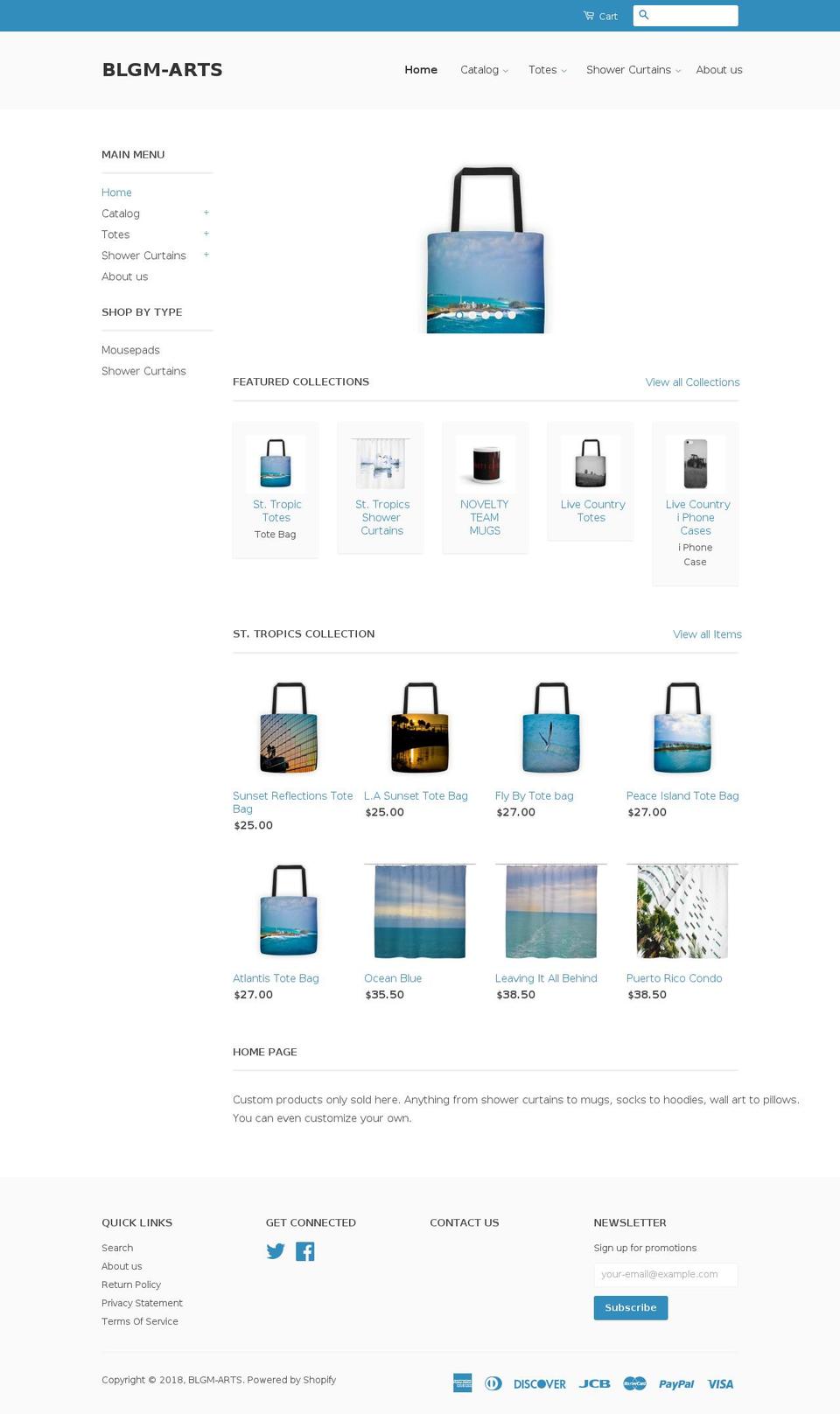 blgm-arts.com shopify website screenshot