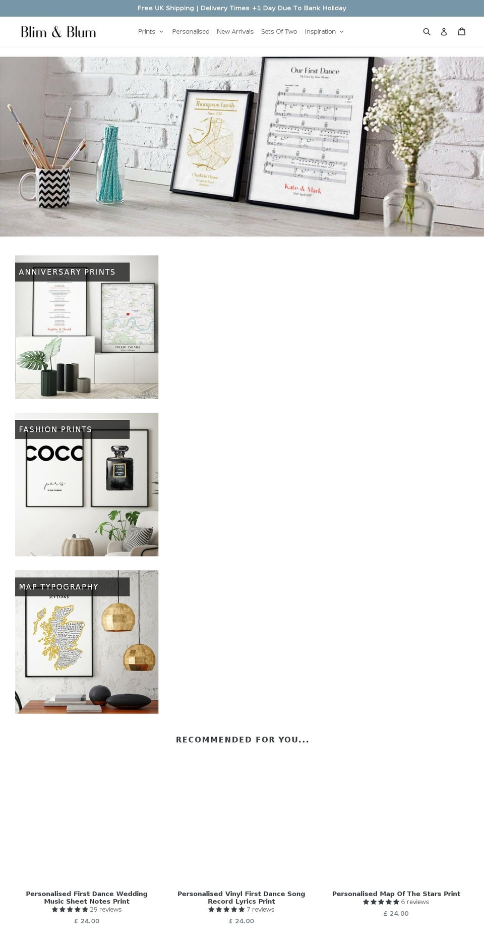 blimandblum.com shopify website screenshot