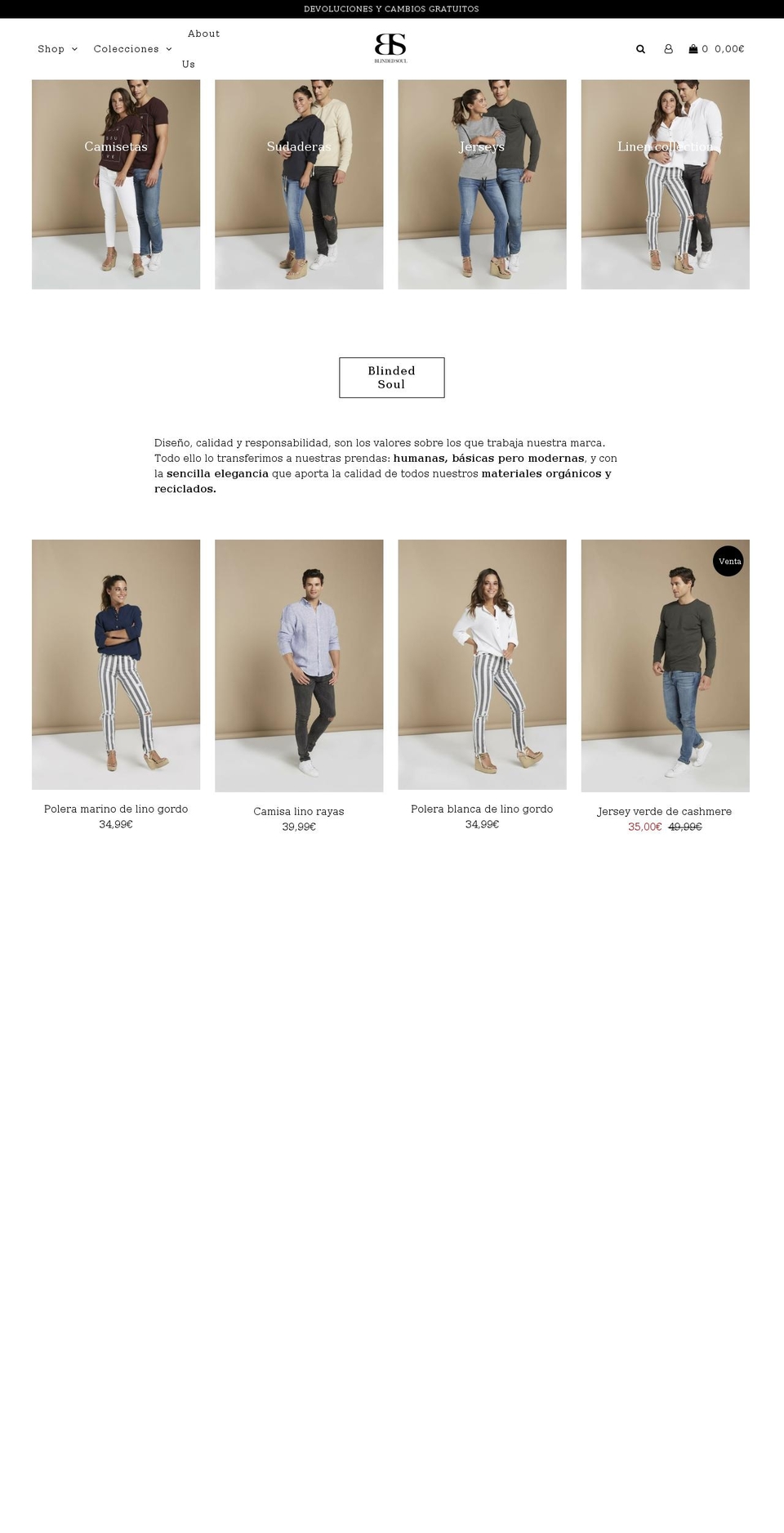 blindedsoul.com — Shopify storefront screenshot