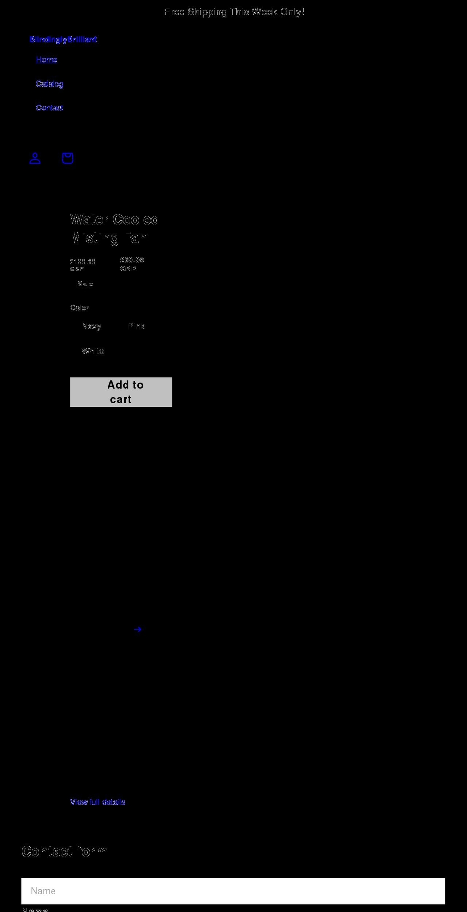 blindinglybrilliant.com shopify website screenshot